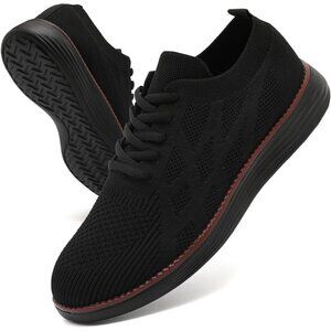 Mens Slip On Sneakers Walking Tennis Black Shoes Running Gym Athletic Non Slip